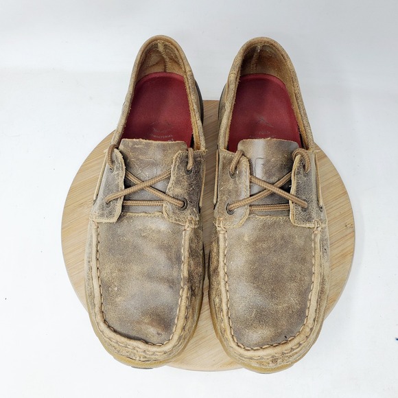 Twisted X Shoes Womens 8 Boat Shoes Driving Moc Leather Loafer Slip On Casual - Picture 4 of 15